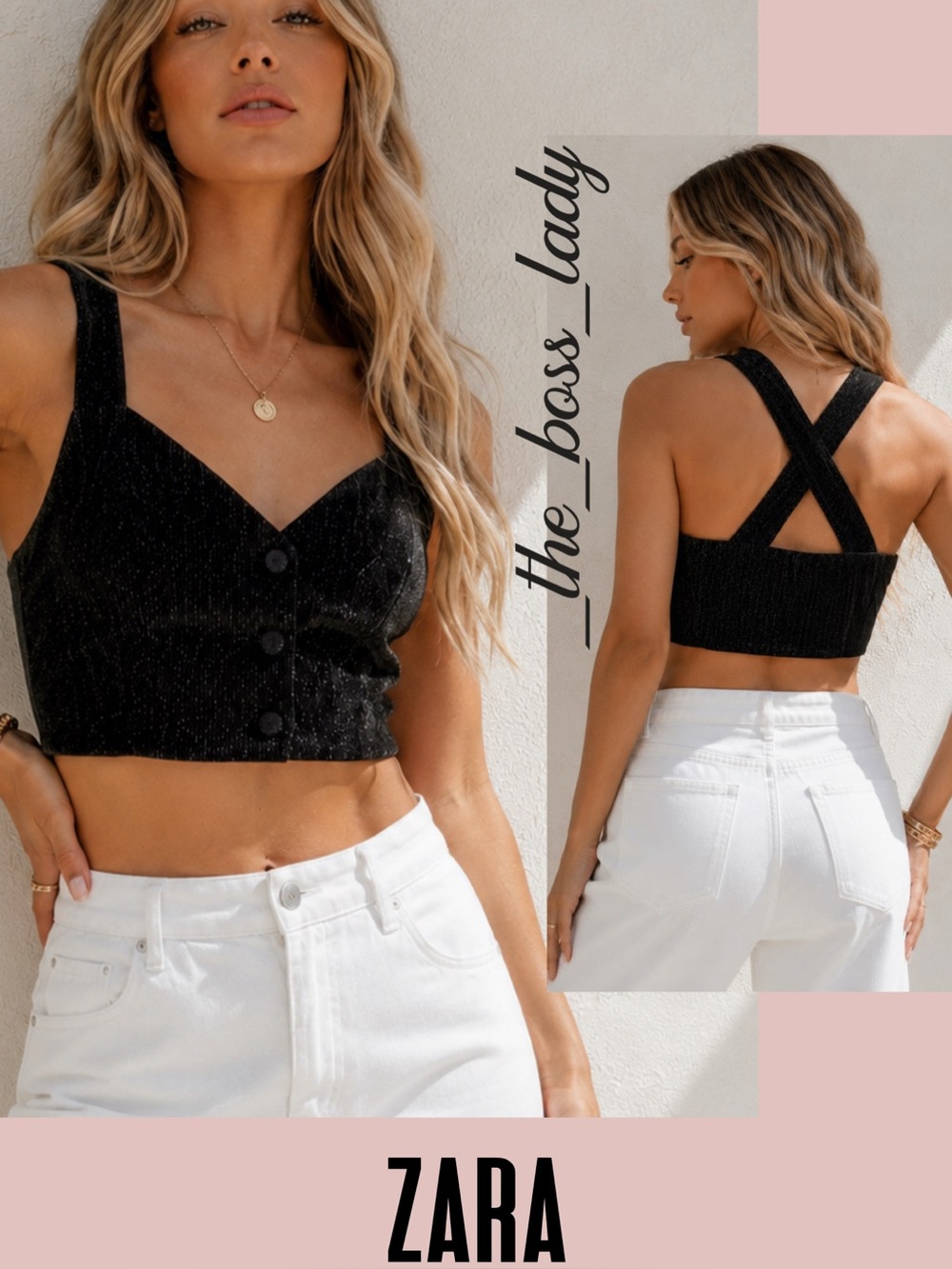 ZARA top Large velvet top metallic threads
